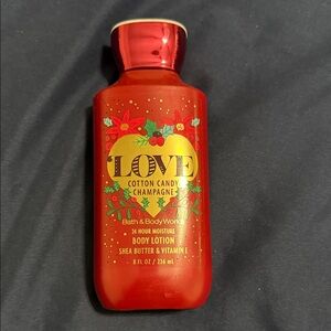 Bath & Body Works Love Cotton Candy Champagne Body Lotion - Festive Red
